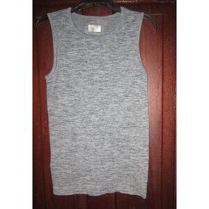Athleta Size M Tank Top Shirt Sleeveless Textured Stretch Ribbed Gray Spandex